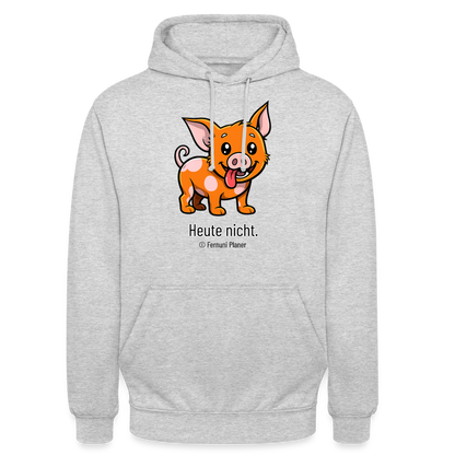 Unisex Hoodie Schweinehund Heute nicht - Hellgrau meliert