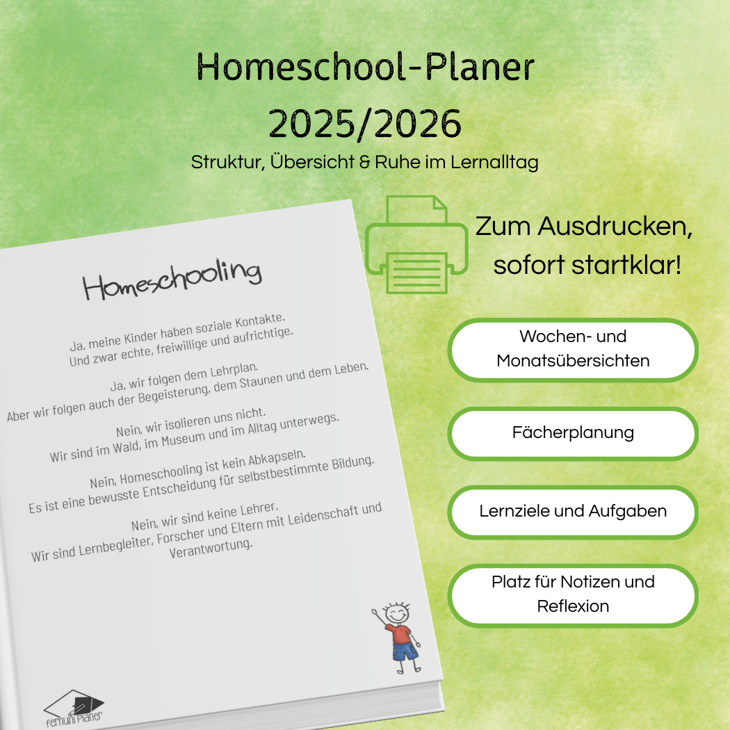 Printable Homeschool Planer 2025/2026