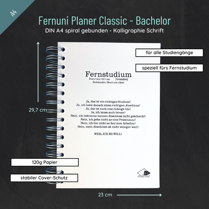 Fernuni Planer Classic Bachelor - Kalligraphie A4