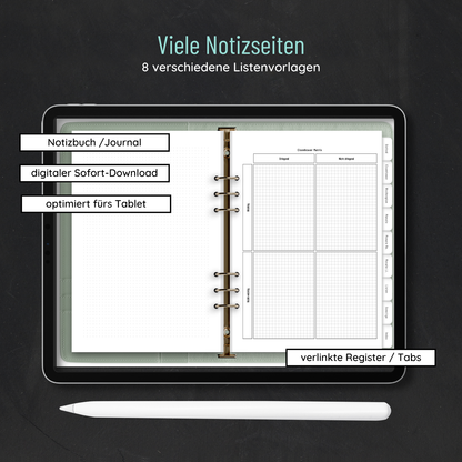 Digitales Notizbuch: optimiert für Tablet & digitale Planung