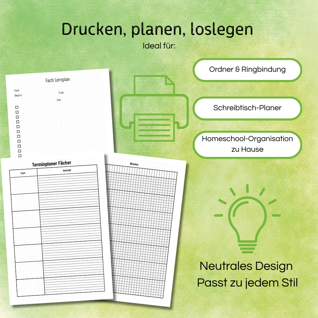 Printable Homeschool Planer 2025/2026