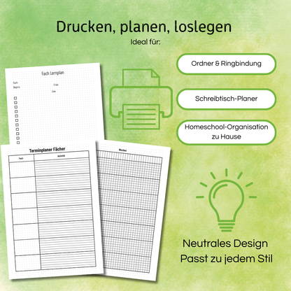 Printable Homeschool Planer 2025/2026