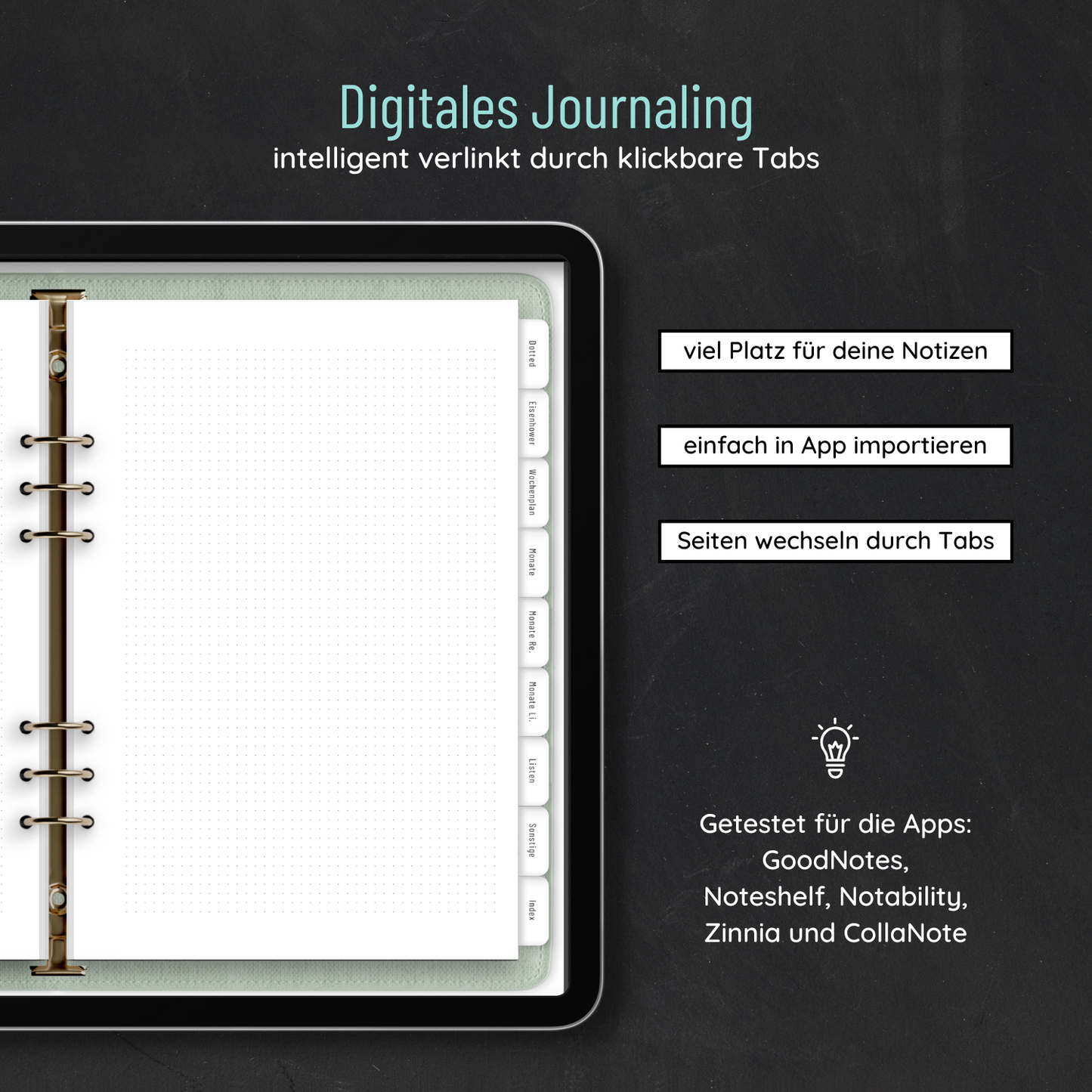 Digitales Notizbuch: optimiert für Tablet & digitale Planung