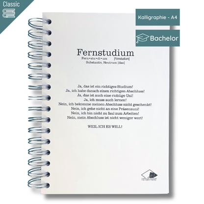 Fernuni Planer Classic Bachelor - Kalligraphie A4