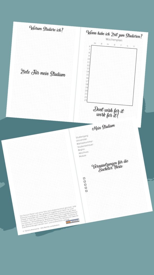 Fernuni Planer Bachelor A4/A5 Printable [Digital] – Bild 10