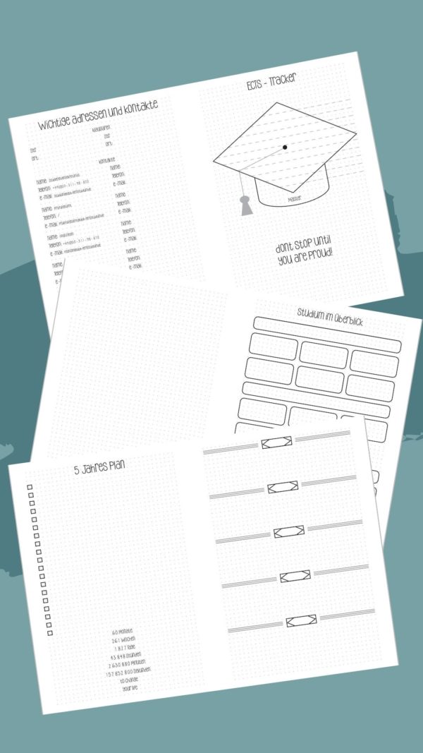 Fernuni Planer Master IU Edition A4/A5 Printable [Digital] – Bild 4