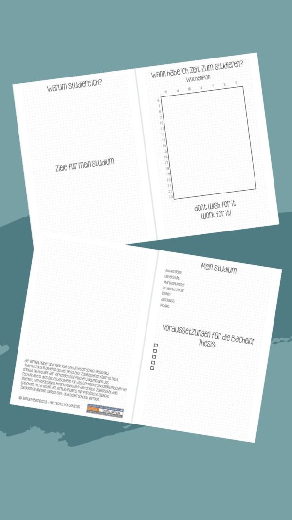 Fernuni Planer Bachelor A4/A5 Printable [Digital] – Bild 2