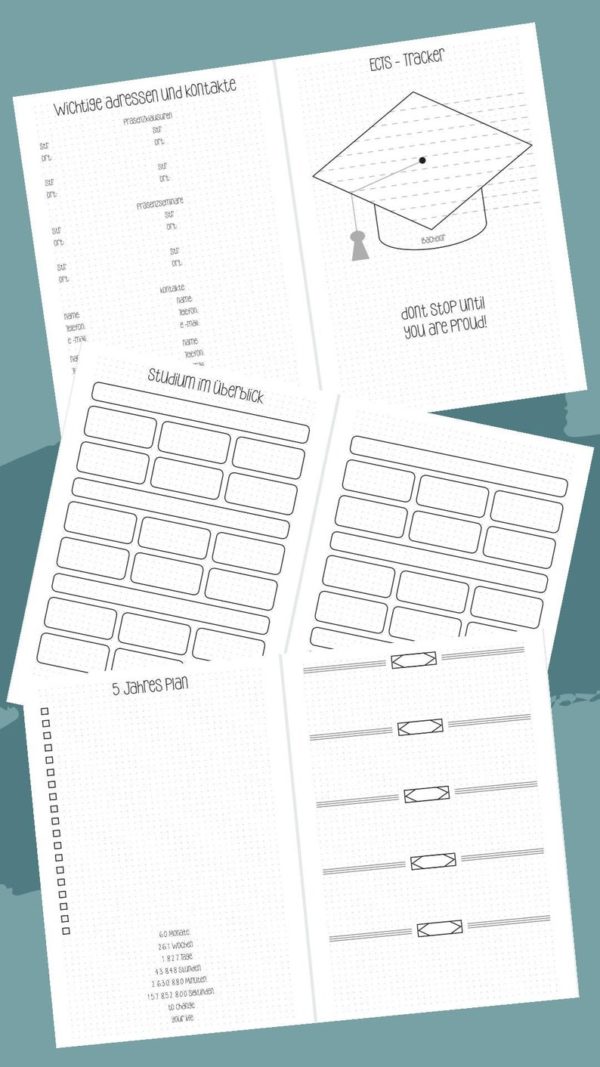 Fernuni Planer Bachelor A4/A5 Printable [Digital] – Bild 3