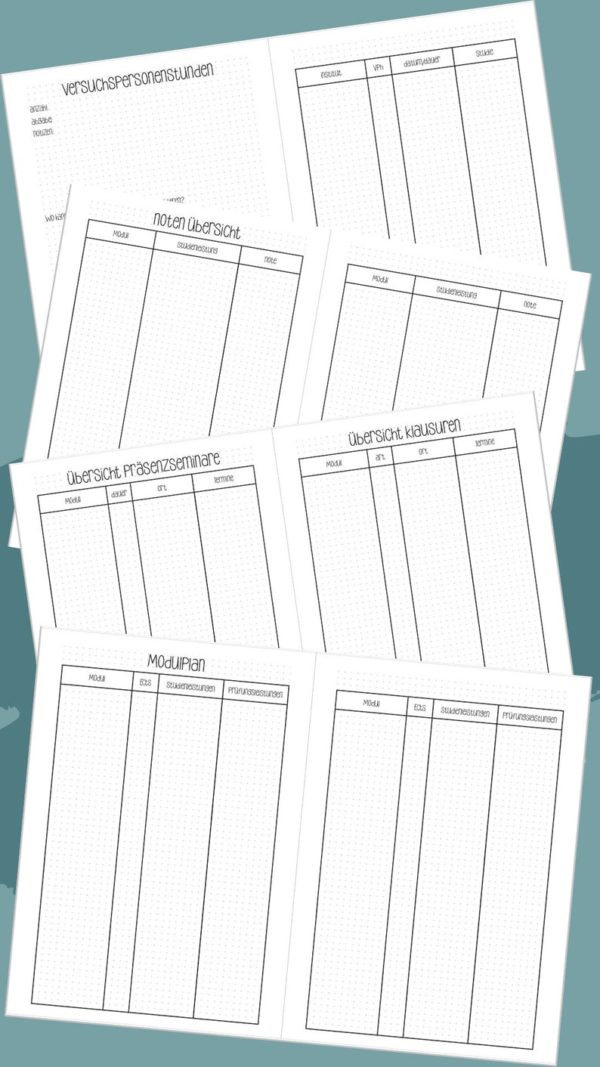 Fernuni Planer Master A4/A5 Printable [Digital] – Bild 4
