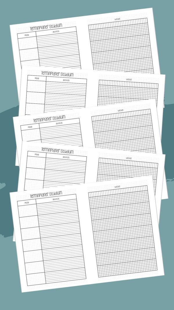 Fernuni Planer Master IU Edition A4/A5 Printable [Digital] – Bild 6
