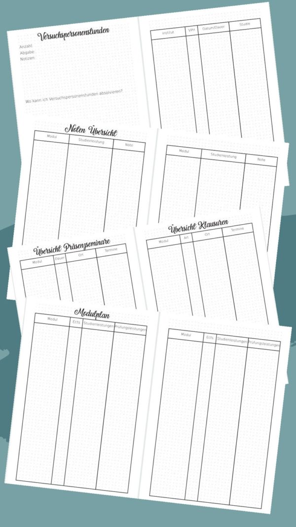 Fernuni Planer Bachelor A4/A5 Printable [Digital] – Bild 12