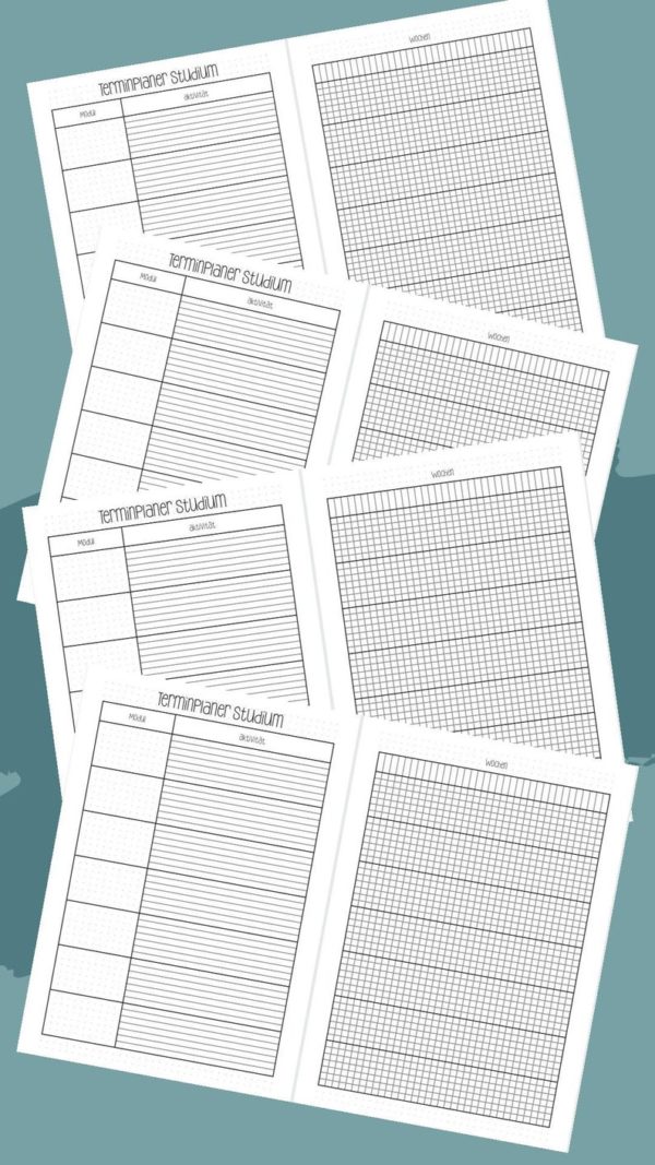 Fernuni Planer Bachelor A4/A5 Printable [Digital] – Bild 5