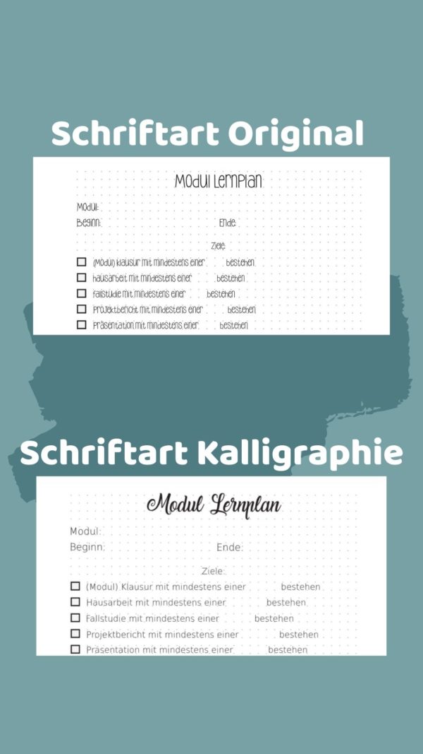 Fernuni Planer Bachelor IU Edition A4/A5 Printable [Digital] – Bild 2