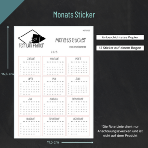 Monats Sticker 2025 / 2026 / 2027 / 2028