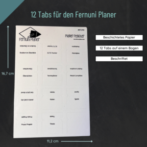 12 Tabs / Register für den Fernuni Planer